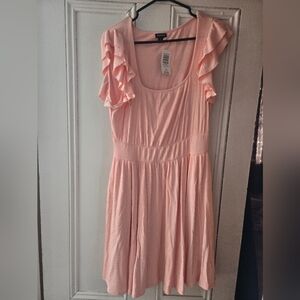 Torrid Pink Ruffle Sleeve Dress